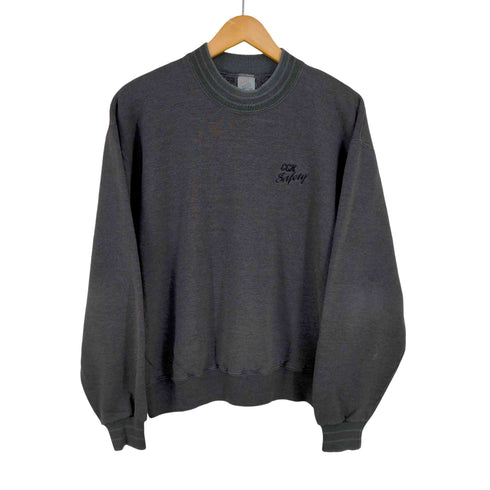 ジャージーズ JERZEES 90s MADE IN USA 製品染め ボーダーリブフロント刺繍スウェット CCX Safety メンズ import:M