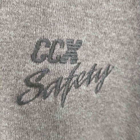 ジャージーズ JERZEES 90s MADE IN USA 製品染め ボーダーリブフロント刺繍スウェット CCX Safety メンズ import:M