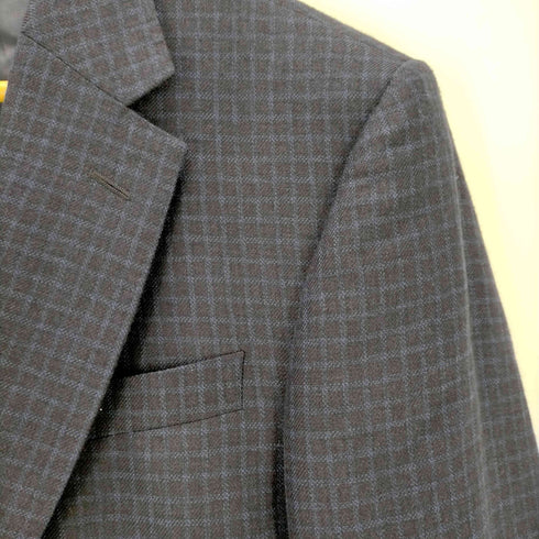 ギーブスアンドホークス GIEVES&HAWKES シルクカシミヤ チェック柄2Bテーラードジャケット メンズ 48R