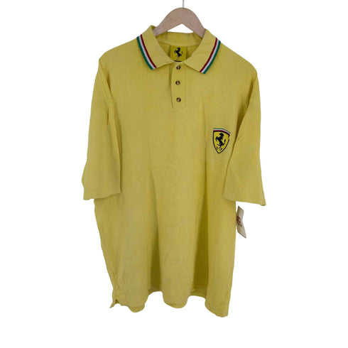 90s MADE IN MACAU 企業ロゴワッペン オーバーサイズポロシャツ メンズ import:XXL
