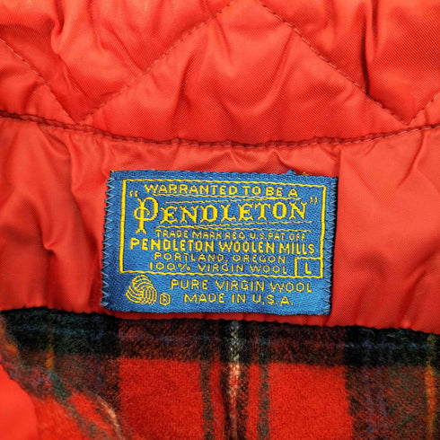 ペンドルトン PENDLETON 70S USA製 PURE VIRGIN WOOL タータンチェック ウール B.D シャツ メンズ import:L