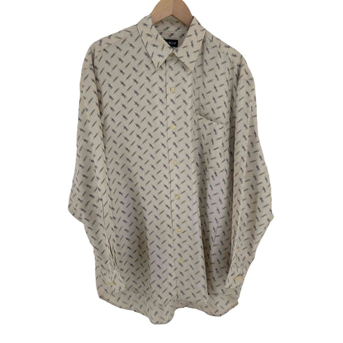 ユニクロ UNIQLO OLD シルク 総柄レギュラーカラーシャツ メンズ JPN:M