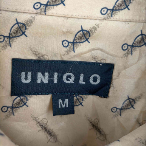 ユニクロ UNIQLO OLD シルク 総柄レギュラーカラーシャツ メンズ JPN:M