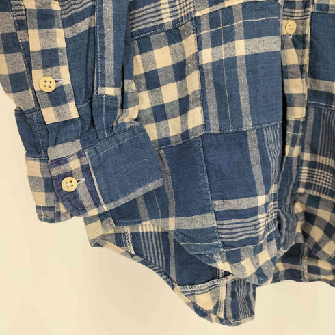 ポロバイラルフローレン Polo by RALPH LAUREN 90S WHITFIELD コットンリネン フラップポケット パッチワーク チェック L/S シャツ メンズ import:M