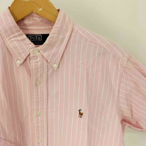 ポロバイラルフローレン Polo by RALPH LAUREN カラー ポニー刺繍 ストライプ B.D シャツ メンズ import:L