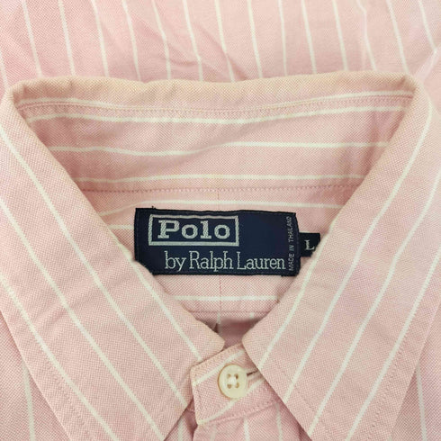 ポロバイラルフローレン Polo by RALPH LAUREN カラー ポニー刺繍 ストライプ B.D シャツ メンズ import:L