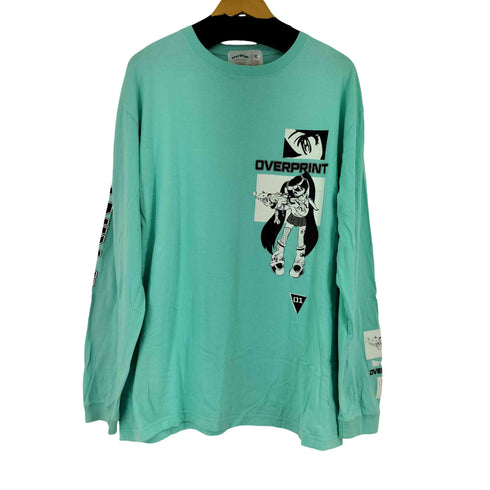 オーバープリント OVER PRINT プリントクルーネックTシャツ メンズ JPN:XL