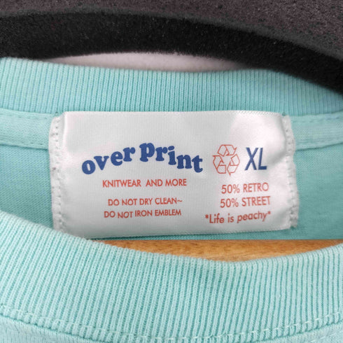 オーバープリント OVER PRINT プリントクルーネックTシャツ メンズ JPN:XL