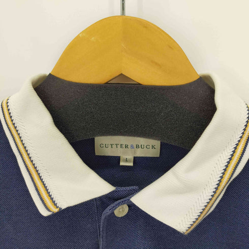 カッターアンドバック CUTTER&BUCK ロゴ刺繍 ボーダーS/Sポロシャツ メンズ JPN:L