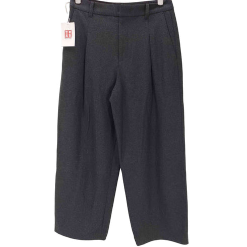 ユニクロ UNIQLO ブラッシュドジャージータックワイドパンツ レディース JPN:L