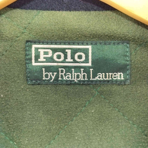 ポロバイラルフローレン Polo by RALPH LAUREN 80-90S ウール100% ピーコート 緑タグ ネイビー グリーン バイカラー オーバーサイズ メンズ