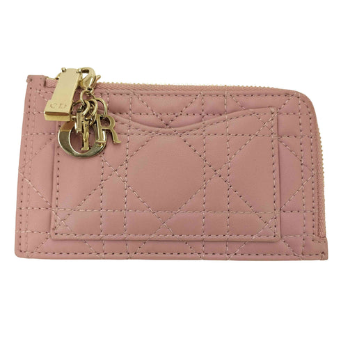 クリスチャンディオール Christian Dior イタリア製 Lady Dior Cosmos ジップ カードホルダー レディース