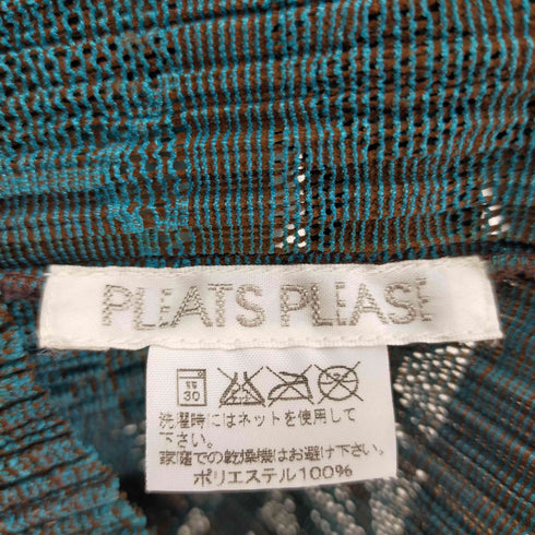 プリーツプリーズイッセイミヤケ PLEATS PLEASE ISSEY MIYAKE 総柄 S/Sプリーツニットシャツ シースルー 透け レディース JPN:4