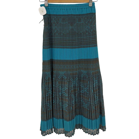 プリーツプリーズイッセイミヤケ PLEATS PLEASE ISSEY MIYAKE 総柄 プリーツロングスカート シースルー 透け レディース JPN:3