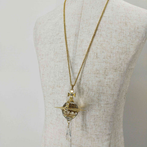 ヴィヴィアンウエストウッド Vivienne Westwood CRYSTAL GIANT ORB PENDANT Crystal Drop GOLD クリスタルドロップ ジャイアントオーブ ゴールド 復刻 レディース