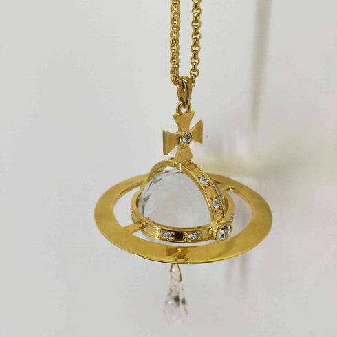 ヴィヴィアンウエストウッド Vivienne Westwood CRYSTAL GIANT ORB PENDANT Crystal Drop GOLD クリスタルドロップ ジャイアントオーブ ゴールド 復刻 レディース