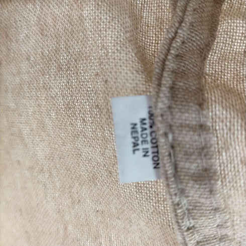 MADE IN NEPAL ノーカラーコットンシャツ メンズ