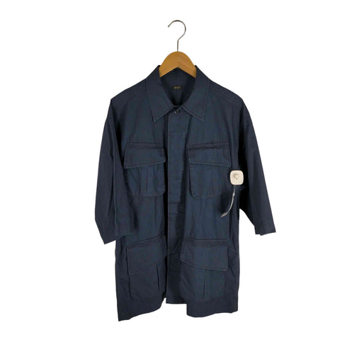 アダムエロペワイルドライフテーラー Adam et Rope WILD LIFE TAILOR オーバーサイズ ファティーグシャツ 比翼ボタン 半袖シャツ メンズ JPN:M