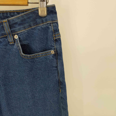 ストレートワイドデニムパンツ シルバー加工 レディース EUR:40-42