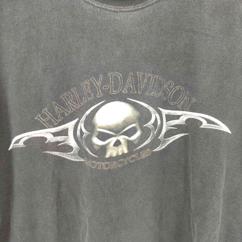 ハーレーダビッドソン HARLEY-DAVIDSON 90s スカルプリント クルーネックTシャツ メンズ JPN:XL