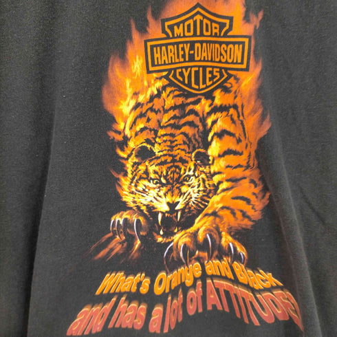 ハーレーダビッドソン HARLEY-DAVIDSON 90s アニマルプリント クルーネックTシャツ メンズ JPN:L