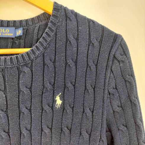ポロラルフローレン POLO RALPH LAUREN ポニー刺繍 ケーブルコットンニット レディース import:L