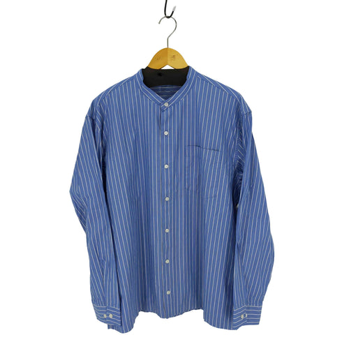 ムジルシリョウヒン 無印良品 2XL バンドカラー ストライプシャツ メンズ JPN:XXL