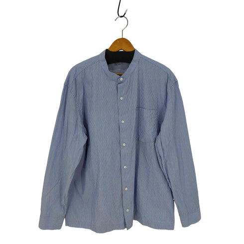 ムジルシリョウヒン 無印良品 2XL バンドカラー ストライプシャツ メンズ JPN:XXL