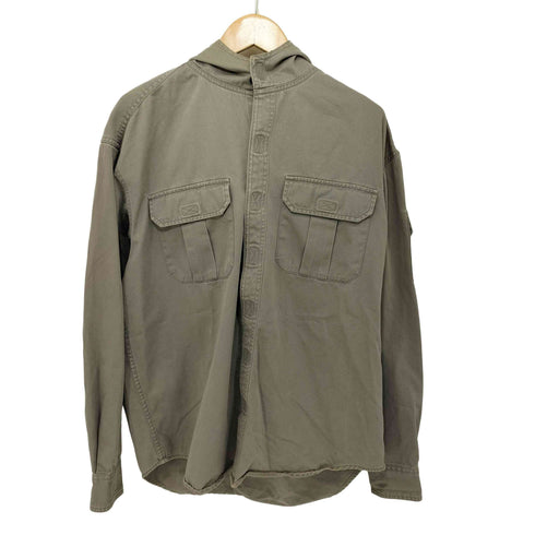 オールドネイビー OLD NAVY 00s マジックテープデザイン フーデットシャツジャケット メンズ M