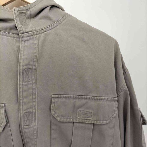 オールドネイビー OLD NAVY 00s マジックテープデザイン フーデットシャツジャケット メンズ M