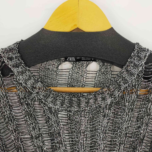 ザラ ZARA シルバーメッシュニット シャイニング レディース JPN:S