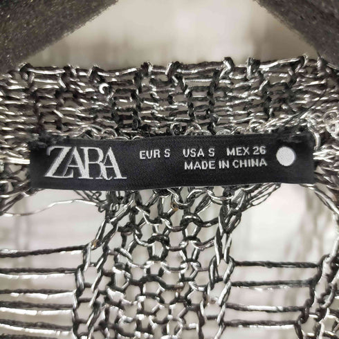 ザラ ZARA シルバーメッシュニット シャイニング レディース JPN:S