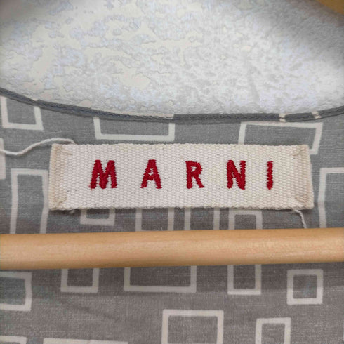 マルニ MARNI コットン混 リネン 総柄ワンピース レディース 36