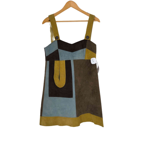 マルニ MARNI スウェード パッチワーク ノースリーブワンピース レディース 40