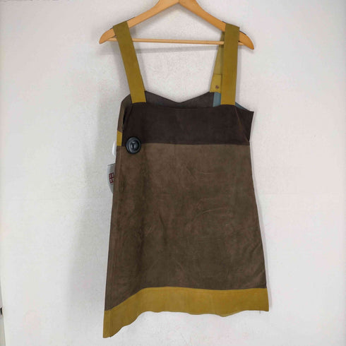 マルニ MARNI スウェード パッチワーク ノースリーブワンピース レディース 40