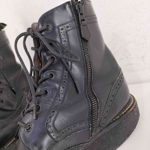 フットザコーチャー foot the coacher ウイングチップ サイドジップ レースアップブーツ メンズ US:10