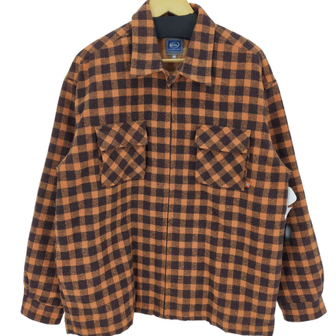 クイックシルバー Quiksilver 90S 2ポケットチェックシャツジャケット 銀タグ オールドサーフ メンズ import:M
