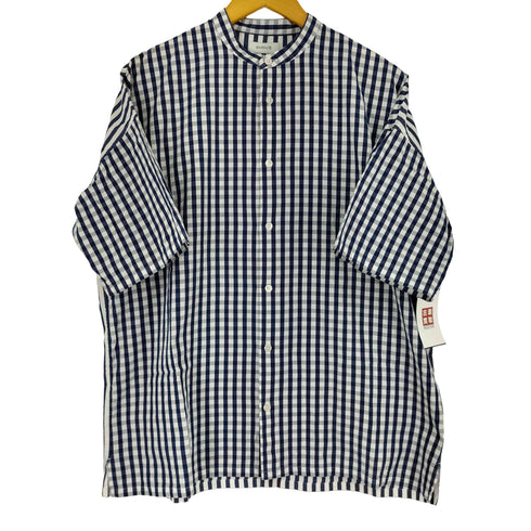 アンルート EN ROUTE ストライプ×ギンガムチェックバンドカラー S/S シャツ メンズ