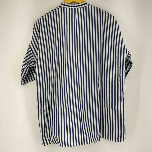 アンルート EN ROUTE ストライプ×ギンガムチェックバンドカラー S/S シャツ メンズ