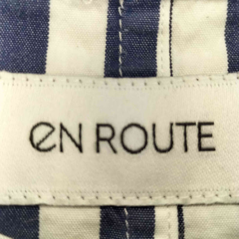 アンルート EN ROUTE ストライプ×ギンガムチェックバンドカラー S/S シャツ メンズ