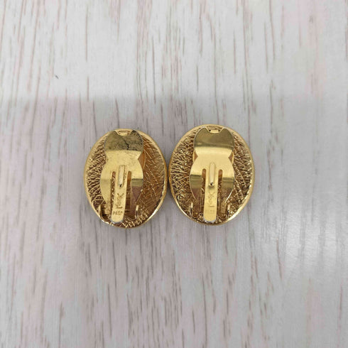 イヴサンローラン Yves Saint Laurent 1980 ヴィンテージ イヤリング YSLラウンドデザイン オールド ゴールド レディース ONE SIZE