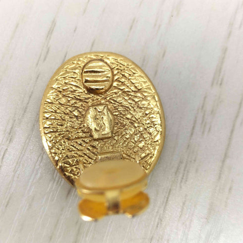 イヴサンローラン Yves Saint Laurent 1980 ヴィンテージ イヤリング YSLラウンドデザイン オールド ゴールド レディース ONE SIZE