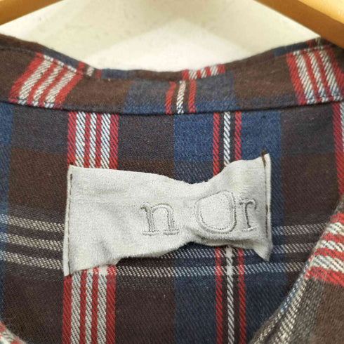 ノアール nOr チェック切替 ロングシャツワンピース レディース FREE