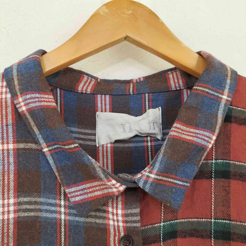 ノアール nOr チェック切替 ロングシャツワンピース レディース FREE