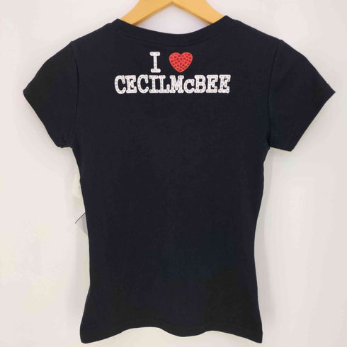 セシルマクビー CECIL McBEE Y2K ラインストーン I LOVE CECIL McBEE Tシャツ レディース M