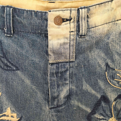 デニムアンドサプライ ラルフローレン DENIM & SUPPLY RALPH LAUREN フラワー刺繍デニムハーフパンツ メンズ 32