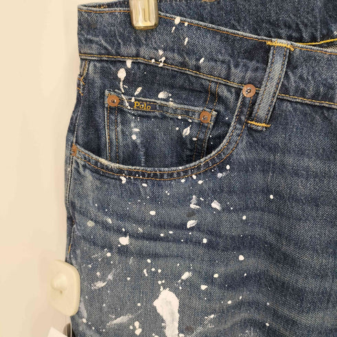 ポロラルフローレン POLO RALPH LAUREN Splatter Paint Distressed Whiskered Jeans メンズ 32