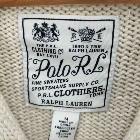ポロラルフローレン POLO RALPH LAUREN コットンリネンレターマンカーディガン メンズ M