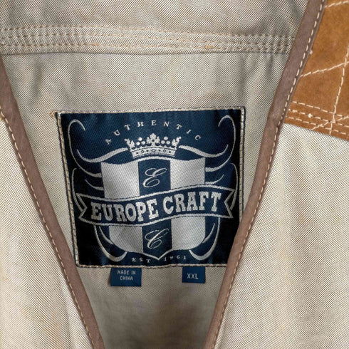 europe craft 本革 スエード切替 ハンティングベスト メンズ xxl