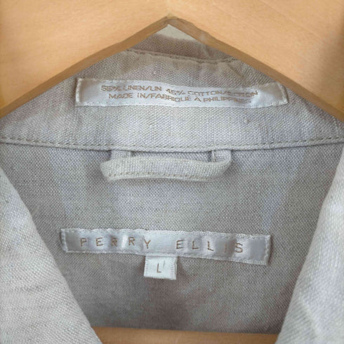 ペリーエリス PERRY ELLIS リネン混 フラップポケット ハーフコート メンズ JPN:L
